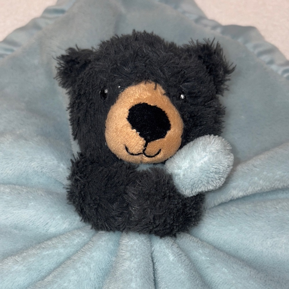 Carter's light Blue Black Bear Security Blanket lovey - Picture 2 of 5